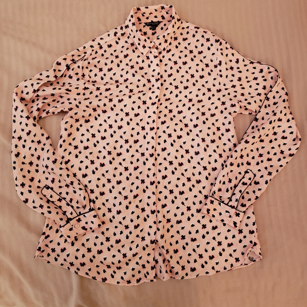 Massimo Dutti pink pattern shirt US 8